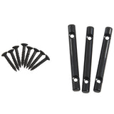 4x Guitar String Tree Guides String Retainer Bar Black &amp; 1 Set Electric Guitar Neck Plate with Screws