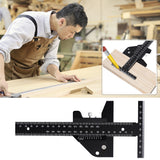 Aluminum Alloy High Accuracy Measuring Rustproof Home DIY Tool Marking Professional Woodworking Scriber Removable T Shaped Ruler