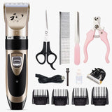 Professional Dogs Grooming Clipper Kit USB Rechargeable Hair Clipper For Dog Low Noice Pet Hair Trimmer Home Use Device