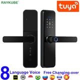 RAYKUBE X5 Biometric Fingerprint Security Intelligent Tuya Smart WiFi Password Electronic Door Lock To Open The Door Remotely