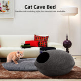 Detachable Cat Bed Breathable Cat Pet Cave Dog Cat Sleeping Bed Natural Felt House With Cushion for Pets Cats Pet Accessories