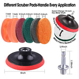 Universal Drillbrush Scrub Pads 22pcs Power Scrubber Cleaning kitchen Kit Purpose Cleaner Scrubbing Drill for Pool  Boat Home