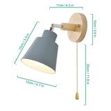 Nordic Wooden Wall Lamp Bedside Wall Lamp Sconce Wall Light for Bedroom Corridor with Zip Switch Freely Rotatable