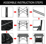 Foldable Table Camping Table Outdoor BBQ Backpacking Aluminum Alloy Portable Durable Barbecue Desk Picnic Table for 70*70*70cm