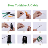 Stripping Crimping Pliers Network Repair Tool Kit LAN Cable Tester RJ45 Crimp Wire Cutter Screwdriver Maintenance Tools Set Bag