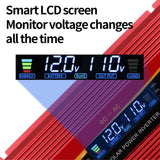 6000W Outdoor Inverter LCD Display Power Converter DC 12V /24V to AC 110v Auto 3000W 4000W Self-driving Tour Inverter