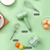 2In1 Rechargeable Garlic Ginger Chopper Electric Egg Beater Whisk Wireless Automatic Meat Food Machine Handheld Mix Kitchen Tool