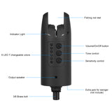 Lixada Wireless Digital Fishing Alarm Set Fishing Bite Sound Alert Kit Color LED Alarm Indicator with Portable Case Pesca Tool