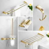 Bathroom Hardware Accessory Series Soild Brass Towel Rack Paper/Toilet Brush Holder Corner Shelf Robe Hooks Gold New Arrival