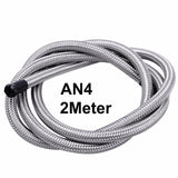 Engine Parts 2M Stainless Steel Braided PTFE Hose Fuel Oil Gasoline Brake Line Hose AN4 AN6 AN8 AN10 Racing Fuel Oil Cooler Hose