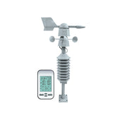 Wireless Anemometer Dual Mount Wind Sensor LCD Weather Station Clock Wind Speed Direction Chill Home Temperature Humidity Meter