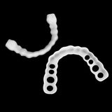 Wholesale 10 Sets False Teeth Smile Veneers Silicone Whitening Fake Tooth Smile Veneer Cosmetic Denture Brace Cover Upper Lower