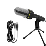 3.5mm Condenser Microphone Tripod Desktop Audio Recording Computer PC Phone Mic