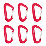 6 Pieces 12KN Aluminum Wire Gate Carabiner for Hammock Camping Hiking Mountaineering Yoga Climbing Accessories