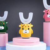 1 Pc 360 Degree Automatic Intelligent Ultrasonic U-Shaped Silicone Toothbrush Toothbrush IPX7 Waterproof 3 Colors Optional