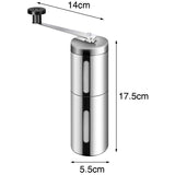 Manual Coffee Grinder with Adjustable Setting - Conical Burr Mill & Brushed Stainless Steel - Burr Coffee Grinder for Aeropress,