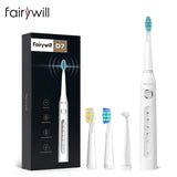 Fairywill Electric Sonic Toothbrush FW-507 USB Charge Waterproof Rechargeable Electronic Tooth 8 Brushes Replacement Heads Adult