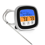 Barbecue Thermometer Color Screen Touch Food Meat Water Thermometer Kitchen Cooking Oven Stainless Steel Probe Timer Function