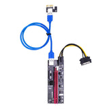 Ver009S PCI-E Riser Card 1X-16X Extender with 4 Solid Capacitors Dual-6pin 4 Pin Graphics Extension ETH Mining Powered Riser