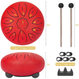 steel Tongue Drums 11 Notes 6 Inch Musical Drum, Metal Hand Drum Percussion Instrument with Drum Mallets