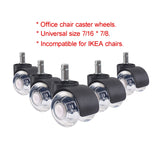 5Pcs/set 2 inch Chair Wheels Furniture Casters Swivel Casters Brake Wheel Replacement Universal Chair Wheel Office Chair Casters
