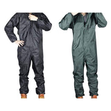 2PCS Motorcycle Raincoat /Conjoined Raincoat/Overalls Men And Women Fission Rain Suit Rain Coat XL, Black &amp; Armygreen