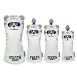 Golf Headcover For Driver Fairway Hybrid PU Leather Waterproof Tiger Golf Wood Cover Soft Durable Golf Club Covers Number Tag
