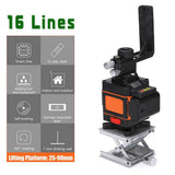 4D 12/16 Lines Laser Level Green LED Display Auto Self-Leveling 360 ° Rotatable Measure Horizontal Vertical Cross Remote Tool