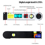 0~270° Digital Protractor Spirit Level Angle Finder Gauge Meter 250mm Digital Angle Finder Electronic Protractor LCD Display