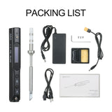 SEQURE Mini Electric Soldering Iron with LED Digital Display Intelligent Soldering Iron Kit with 19V Power Supply Adapter Black