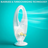 Bladeless Fan Portable Desk Fan 4000Mah USB Rechargeable Battery Operated Fan With Adjustable LED Night Light For Home