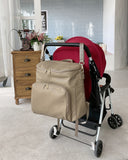 New Design Diaper Backpack Vegan Leather Baby Bags for Mom Dad Waterproof Changing Bag with Changing Pad Nappy Nursing Bags
