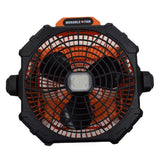 New-Rechargeable Tent Fan with Hook 15000MAh Camping Light Fan with LED Light for Camping Jobsite Garden Outdoor Hiking