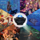 Star Moon Galaxy Projector Light Sky Laser Colorful LED Ocean Wave Music Rhythm Control Night Projector Lights