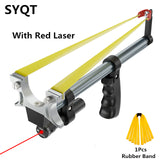 Straight Rod High Precision Telescope High Power Red Laser Flat Rubber Band Stainless Steel Outdoor Hunting Slingshot