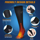 1 Pair Heated Socks with Powerbank Electric Foot Thermal Long Tube Sock Winter Warmer for Outdoor Sports Ski Foot Keep Warm Sock