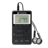 V112 Mini Handheld Radio Portable FM AM 2 Band Digital Pocket Radio Receiver Earphone Speaker For Walkman Go Hiking