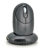 2.4G Wireless Rechargeable Mouse 3-gear Adjustable DPI Ergonomic Optical Mouse with 3-port USB Hub Charging Dock