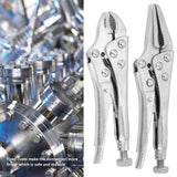 2Pcs Locking Pliers Ground Mouth Straight Jaw Lock Vise Grip Clamp Plier Set Hand Tools for family emergency maintenance