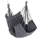 Portable Canvas Hammock Travelling Outdoor Picnic Wooden Swing Chair Camping Hanging Bed Garden Furniture with Backpack