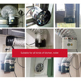 Metal Exhaust Air Fan-Supply Air,Exhaust Air Pipe Fan 600M³/H Two-Way Pipe Fan For Supply Or Exhaust Air Indoor US Plug