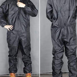 2SET Motorcycle Raincoat /Conjoined Raincoat/Overalls Men And Women Fission Rain Suit Rain Coat Black Size L/XXXL