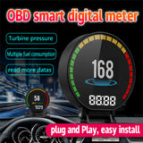 New P15 Digital Speed Hud Display Car Speedometer OBD2 Turbo Boost Pressure Meter Alarm Oil Water Temp Gauge Code Reader