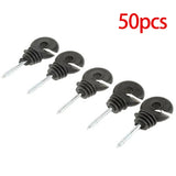 50Pcs Garden Supplies Accessories Electric Fence Offset Ring Insulator Fencing Screw In Posts Wire Safe Agricultural