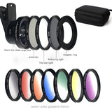 12-In-1 Phone Lens Set,Anti-Distortion,Wide-Angle,Macro,CPL Polarization,Light Reduction,Gradient Filter,For SLR Cameras