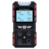 Portable 4 Gas Detector, Sound Light Vibration Rechargeable LCD Screen