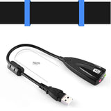 External USB Sound Card 7.1 Adapter 5HV2 USB Sound Antimagnetic Audio Headset Microphone 3.5mm Jack for Laptop PC