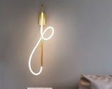Nordic Linear Led Wall Lamp Art Deco Bedroom Hotel Bedside Modern Led Stave Wall Light Home Deco Gold Wall Sconce Mounted Wall