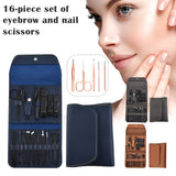 16pcs Nail Clippers Sets High Precision Stainless Steel Nail Cutter Pedicure Kit Nail File Nail Scissors and Clipper SDF