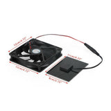3W 5V 2A Solar Panel Fan Solar Powered Exhaust Fans Kit For Chicken Coops Greenhouses Plastic Black